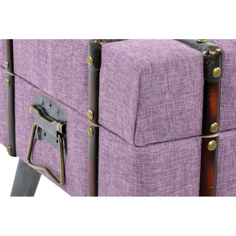 Sittpall DKD Home Decor   Metall Polyester Fuchsia Trä MDF (102 x 42 x 40,5 cm) - 2