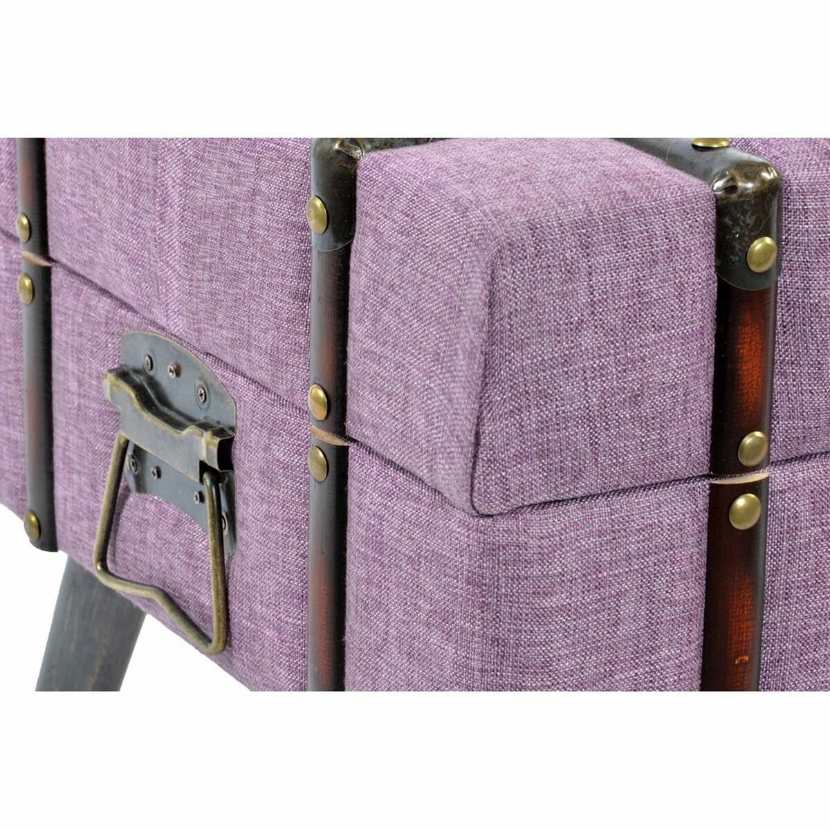 Sittpall DKD Home Decor   Metall Polyester Fuchsia Trä MDF (102 x 42 x 40,5 cm) - 4
