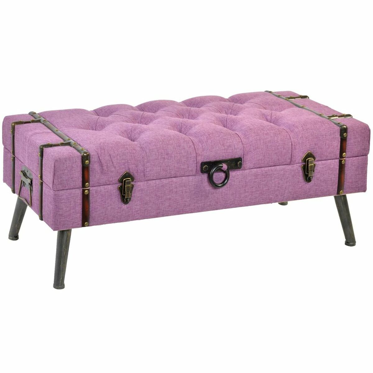 Sittpall DKD Home Decor   Metall Polyester Fuchsia Trä MDF (102 x 42 x 40,5 cm) - 3