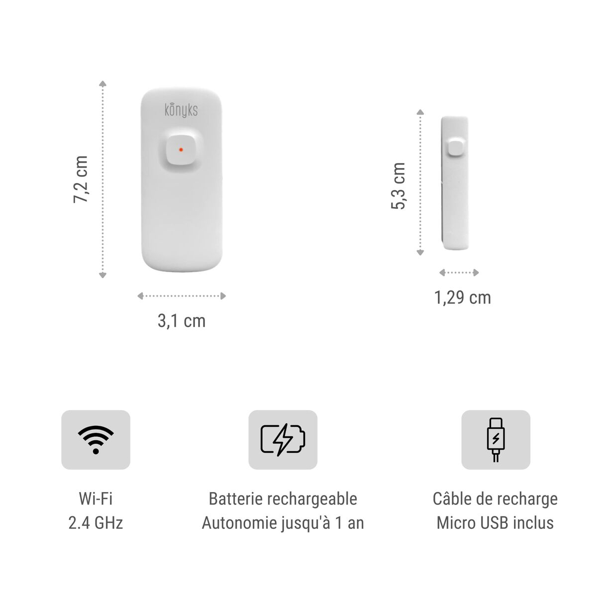 Detektor för öppna dörrar och fönster Konyks Senso Charge 2 Wi-Fi 2,4 GHz - 2