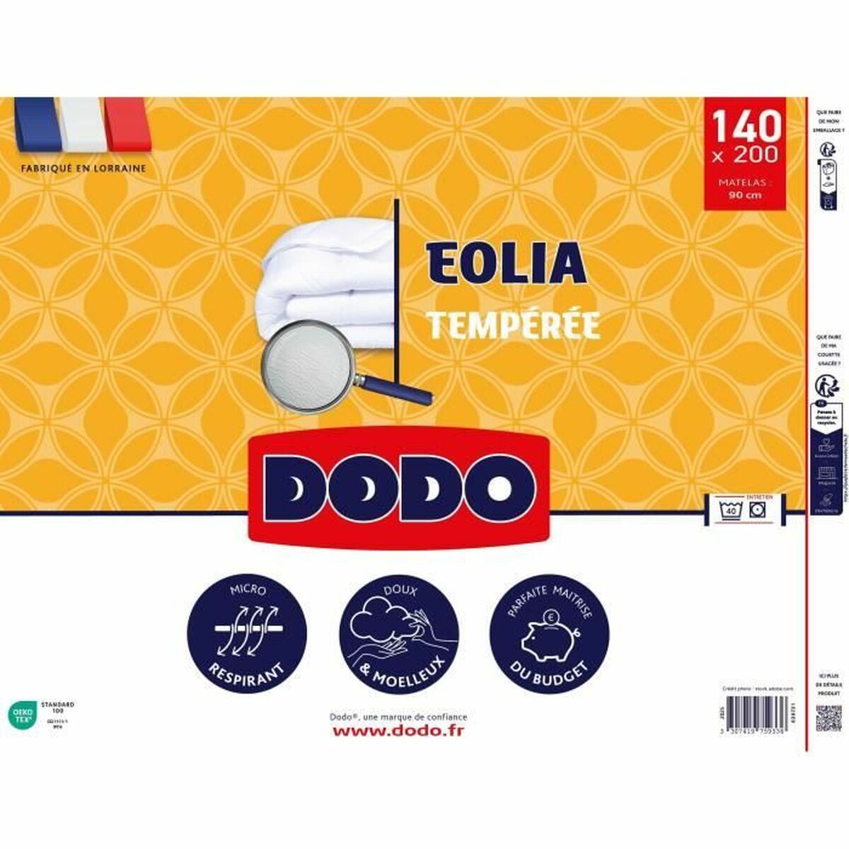 Täcke DODO EOLIA Vit 300 g/m² 140 x 200 cm - 2