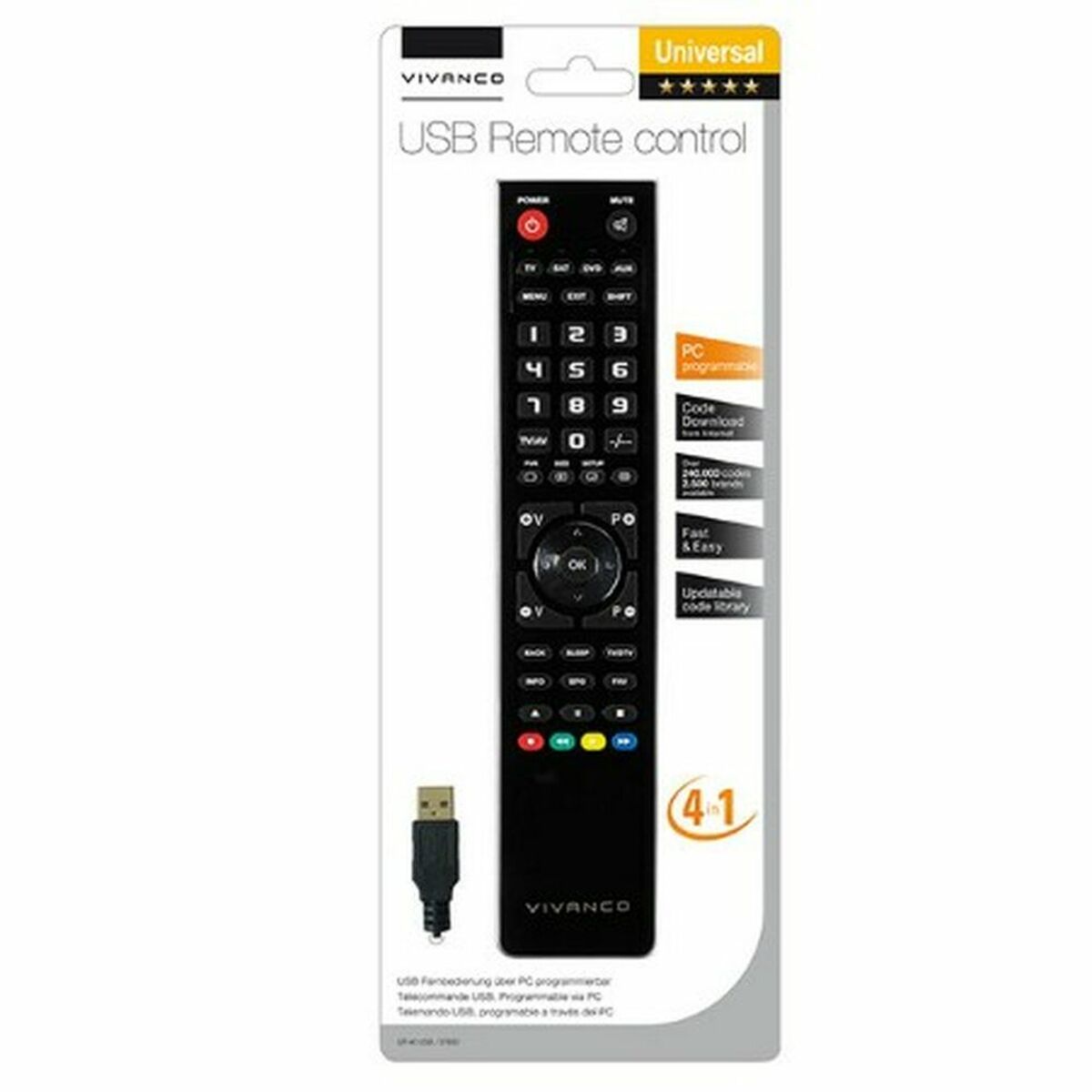 Universal Fjärrkontroll Vivanco 37600 UR40USB