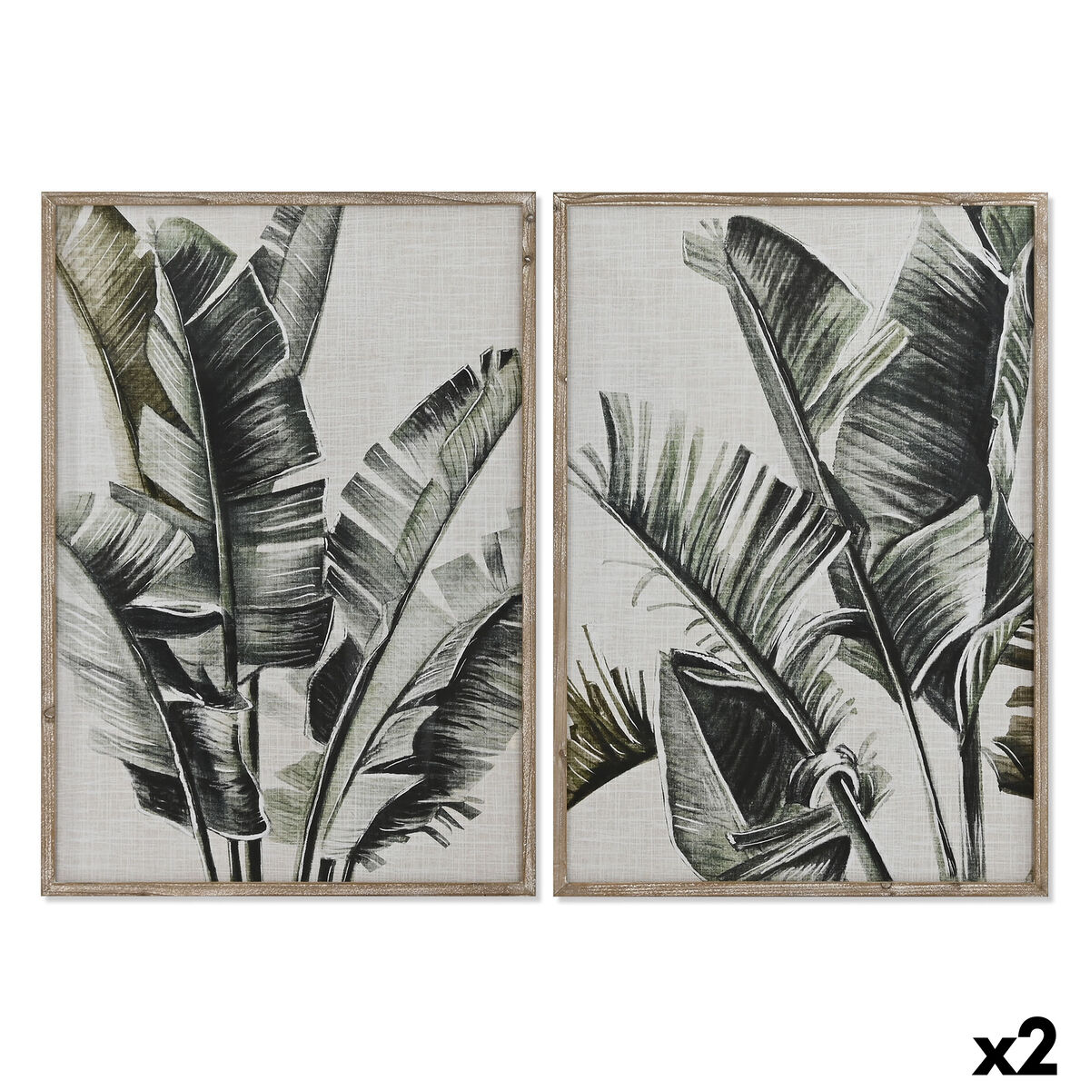 Tavla Home ESPRIT Glas Gran 70 x 4 x 100 cm (2 antal)
