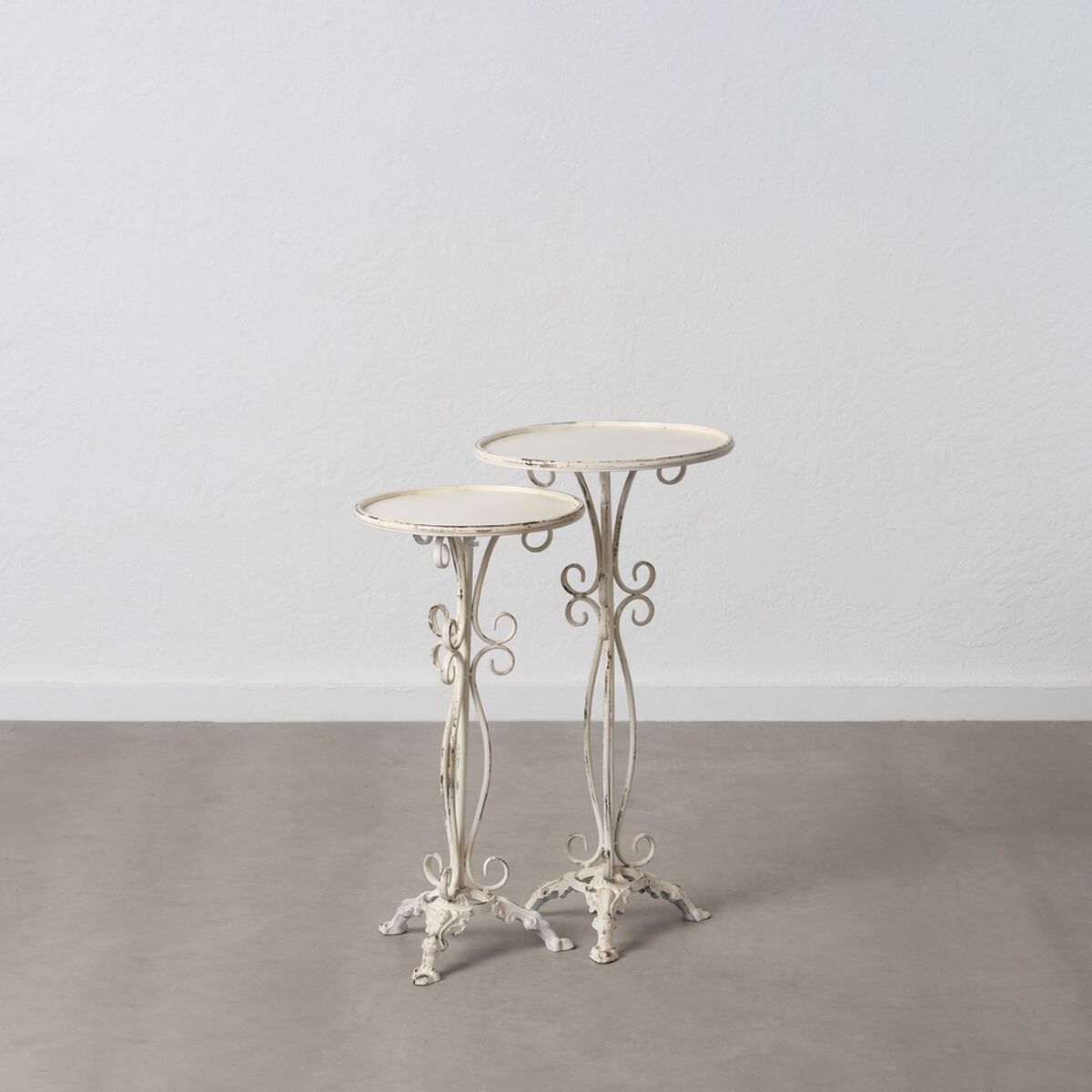 2-bordsset Kräm Järn 40 x 40 x 77 cm (2 antal) - 2