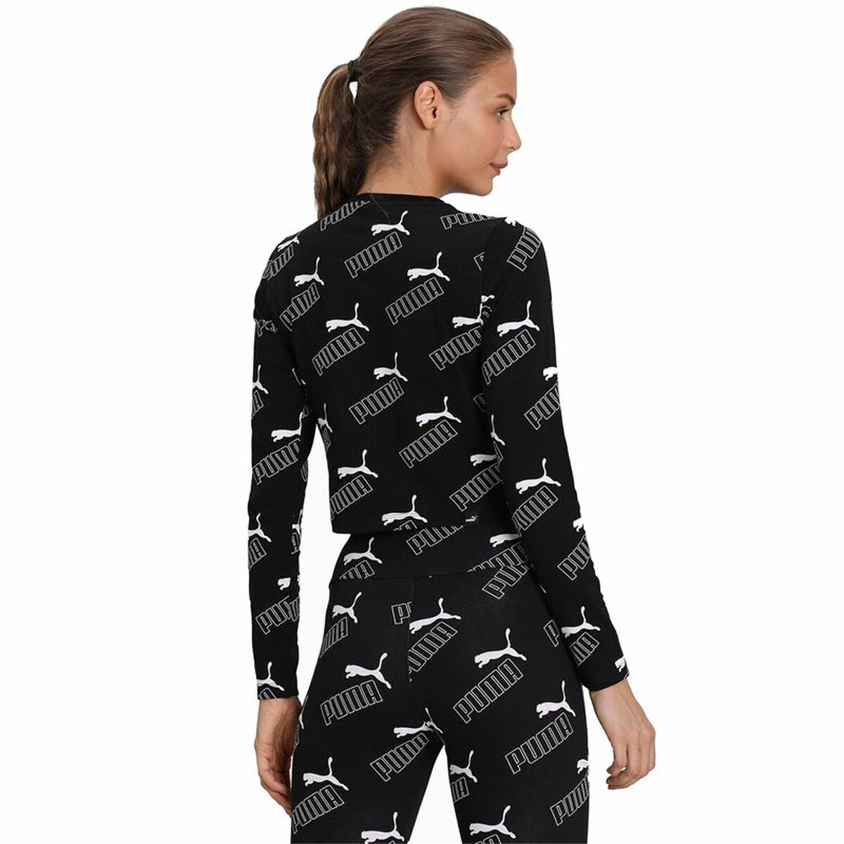 T-shirt med kortärm Dam Puma Amplified AOP LS Fitted  Svart - 5