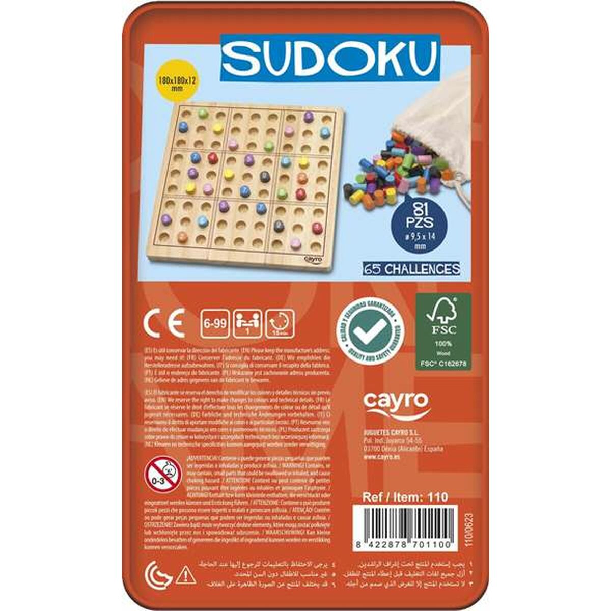 Sudoku Cayro 18 x 18 x 1,2 cm 81 Delar - 4