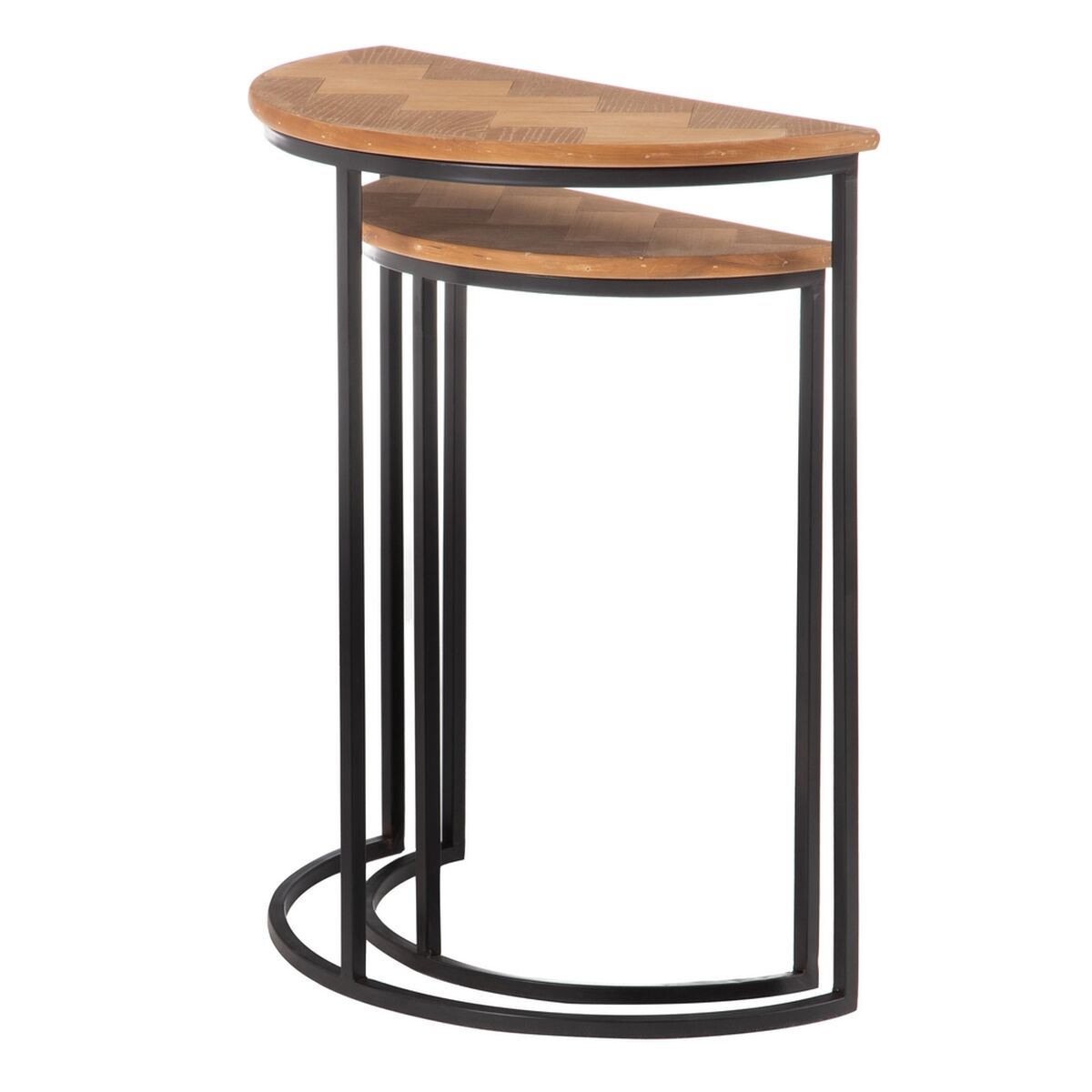 Sidobord Brun Svart Metall Järn Trä MDF 62,5 x 62,5 x 73 cm 62,5 x 31 x 73 cm (2 antal) - 2