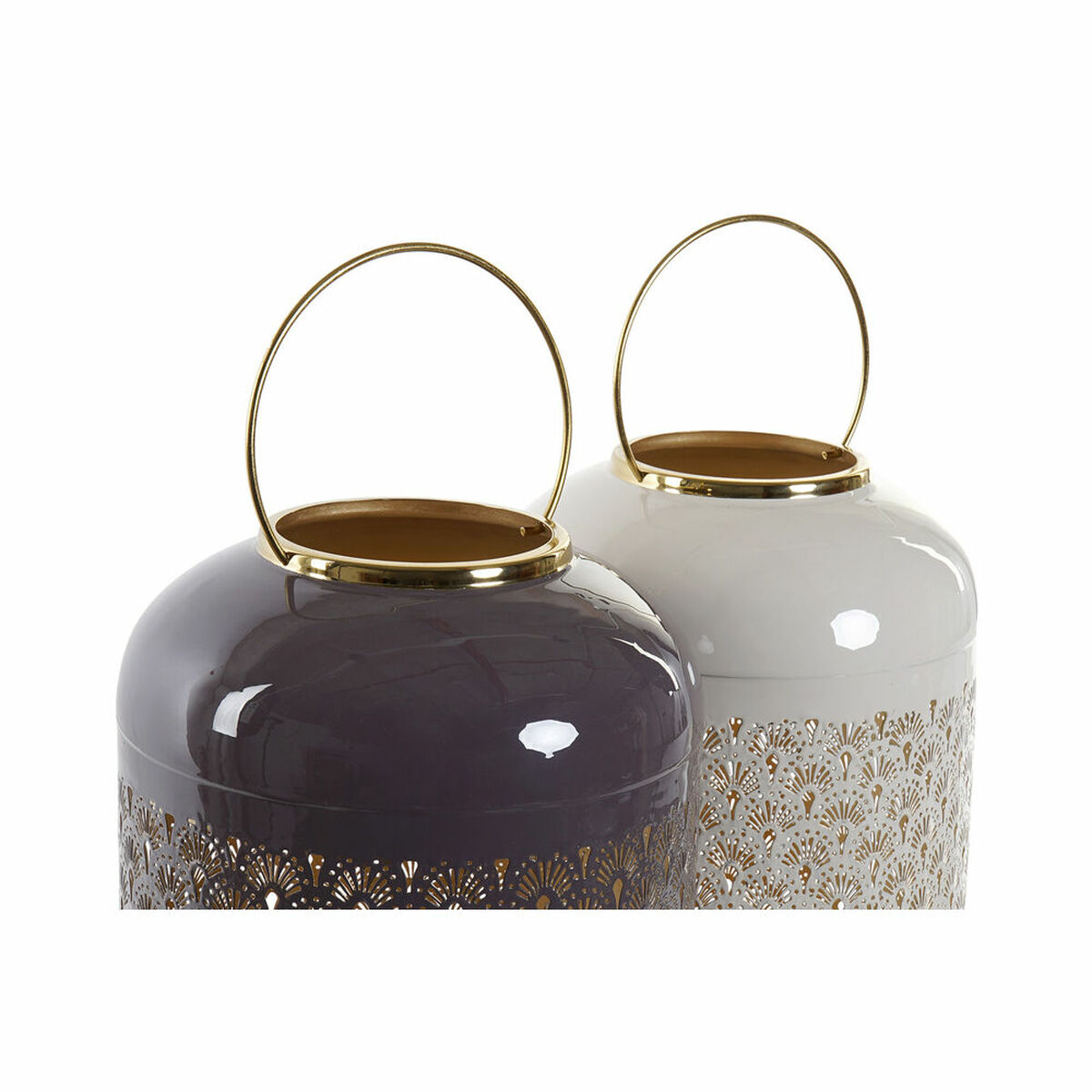 Ljusstakar DKD Home Decor Beige Aluminium 24 x 24 x 57 cm Malva-färg (2 antal) - 5