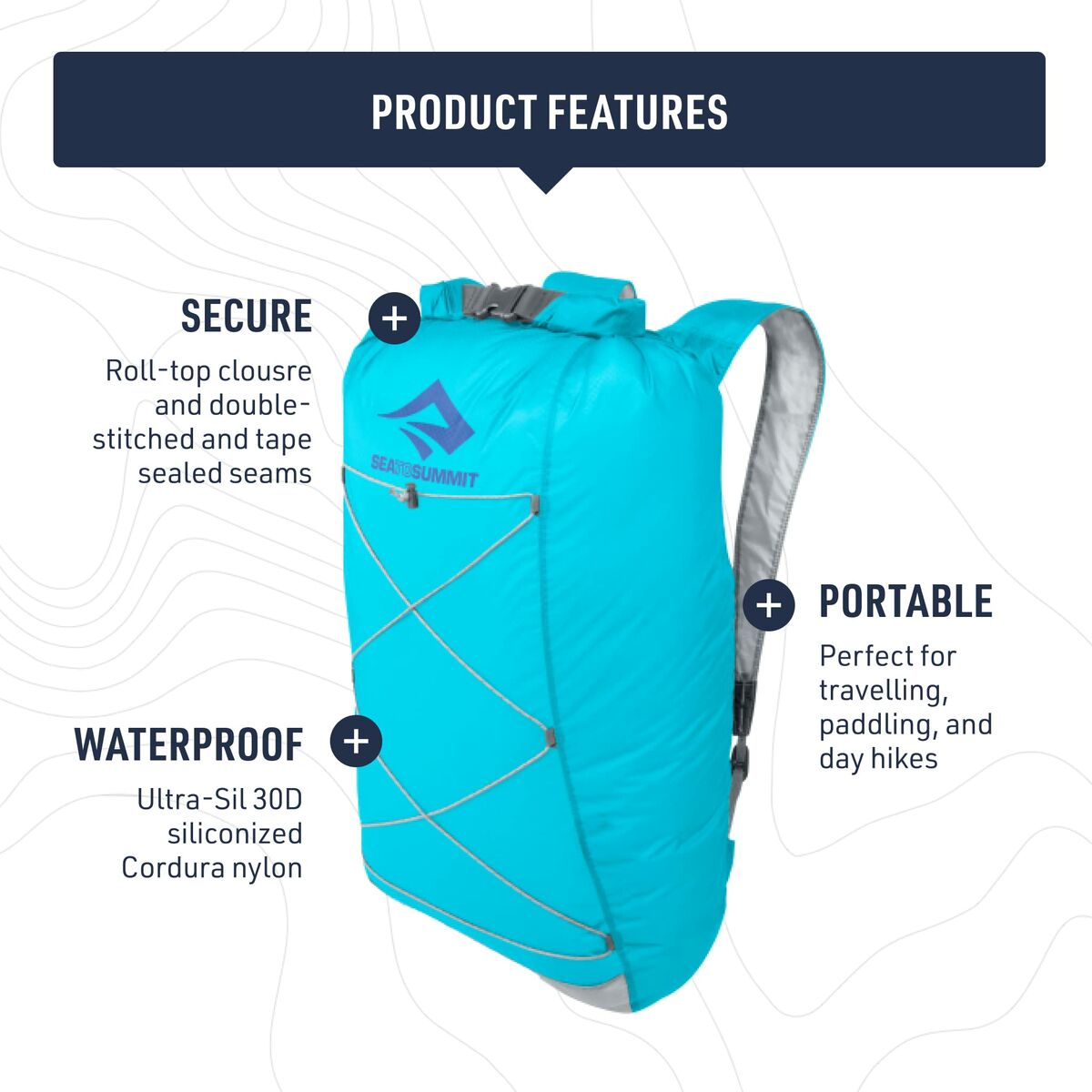 Ryggsäck för bergmiljö Sea to Summit Ultra-Sil Dry Day Pack Grå Silvrig 22 L - 3