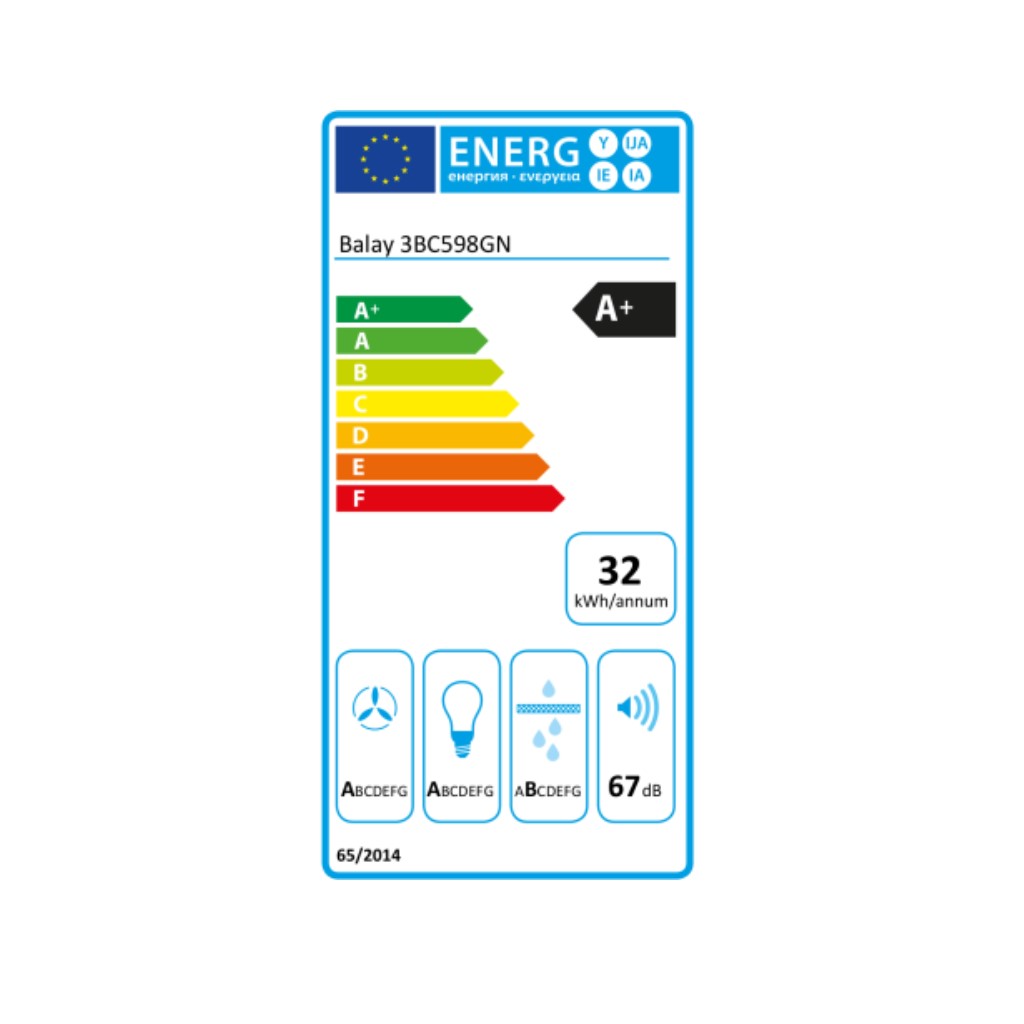 Konventionell fläkt Balay 3BC598GN 90 cm 840 m3/h 55 dB 163W - 3