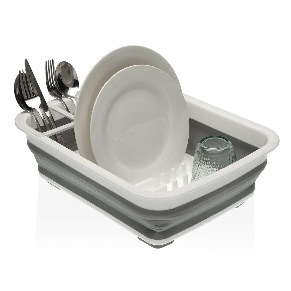 Diskställ Versa Vit Hopfällbar polypropen 29,3 x 11,5 x 37,8 cm - 3
