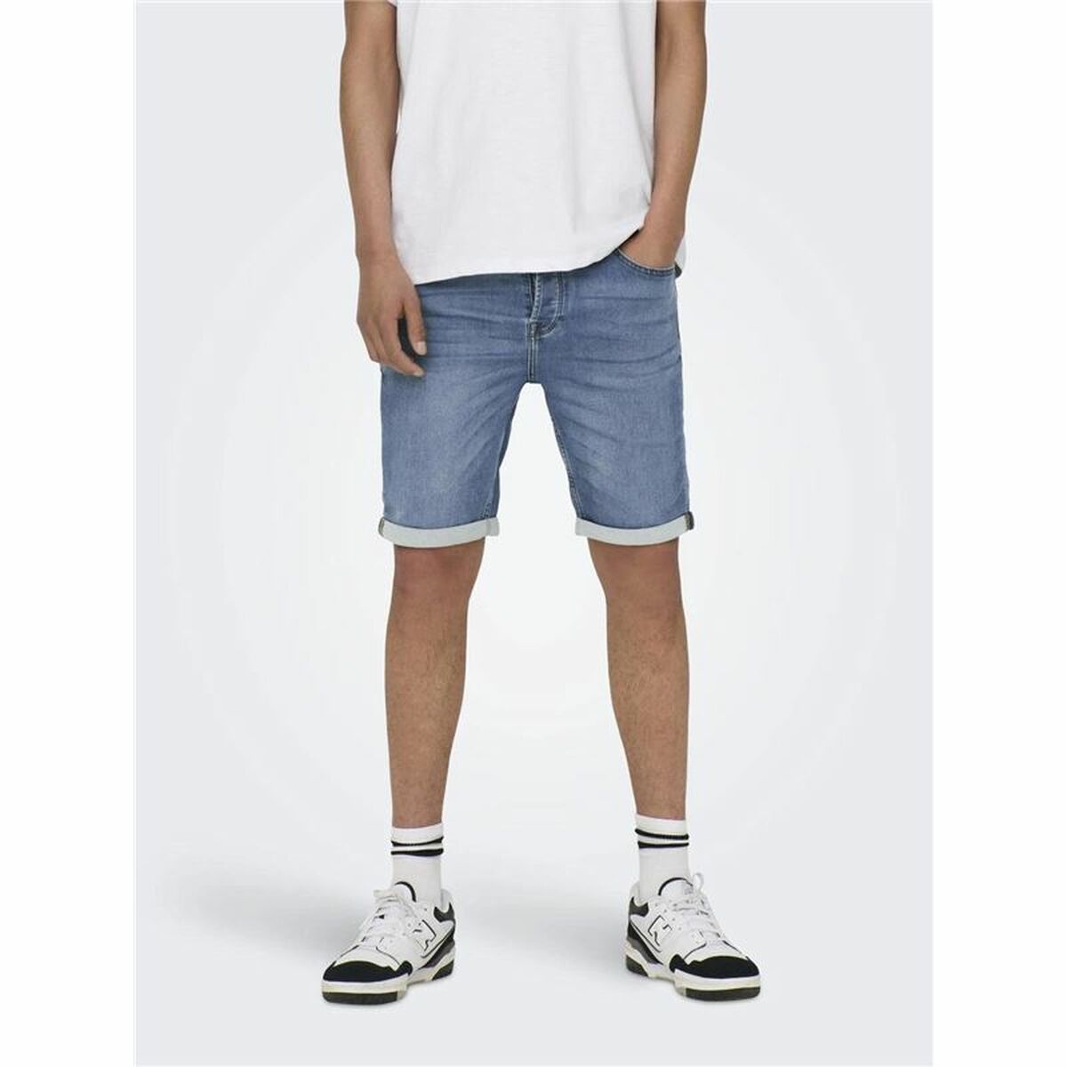Herr Jeans Shorts Only & Sons Onsply 8584 Blue Denim Blå - 3