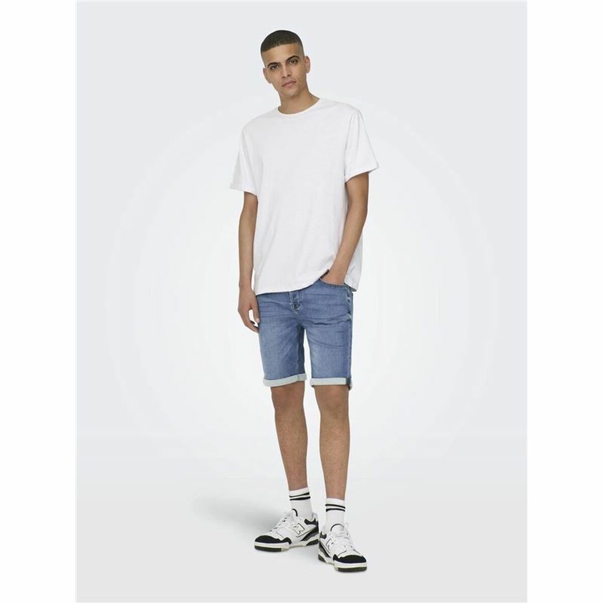 Herr Jeans Shorts Only & Sons Onsply 8584 Blue Denim Blå - 5