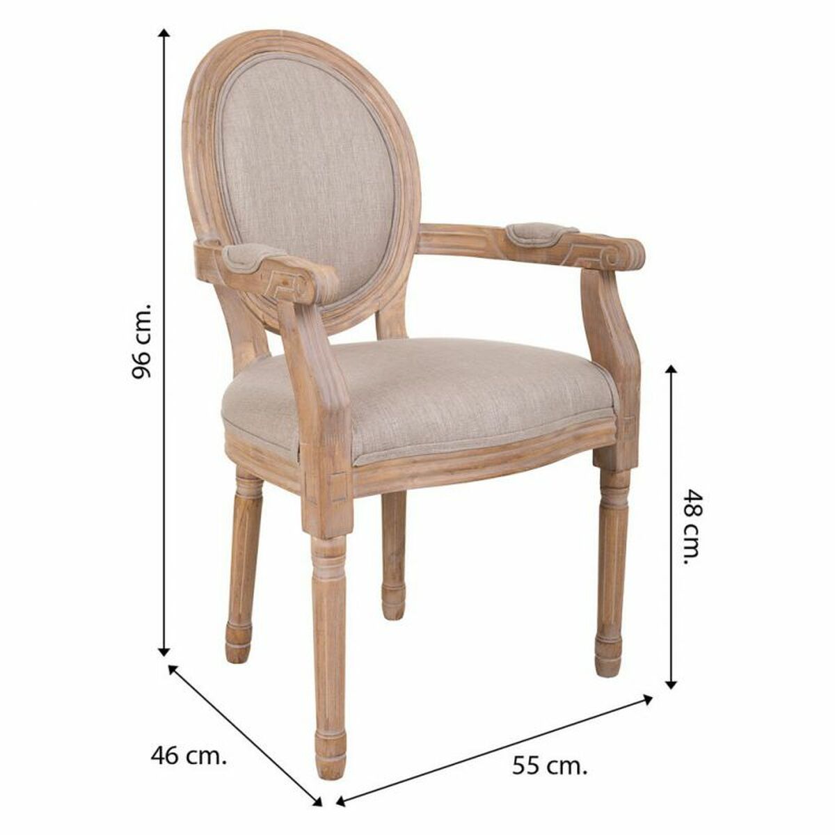 Matsalsstol Alexandra House Living Kräm 46 x 96 x 55 cm - 8