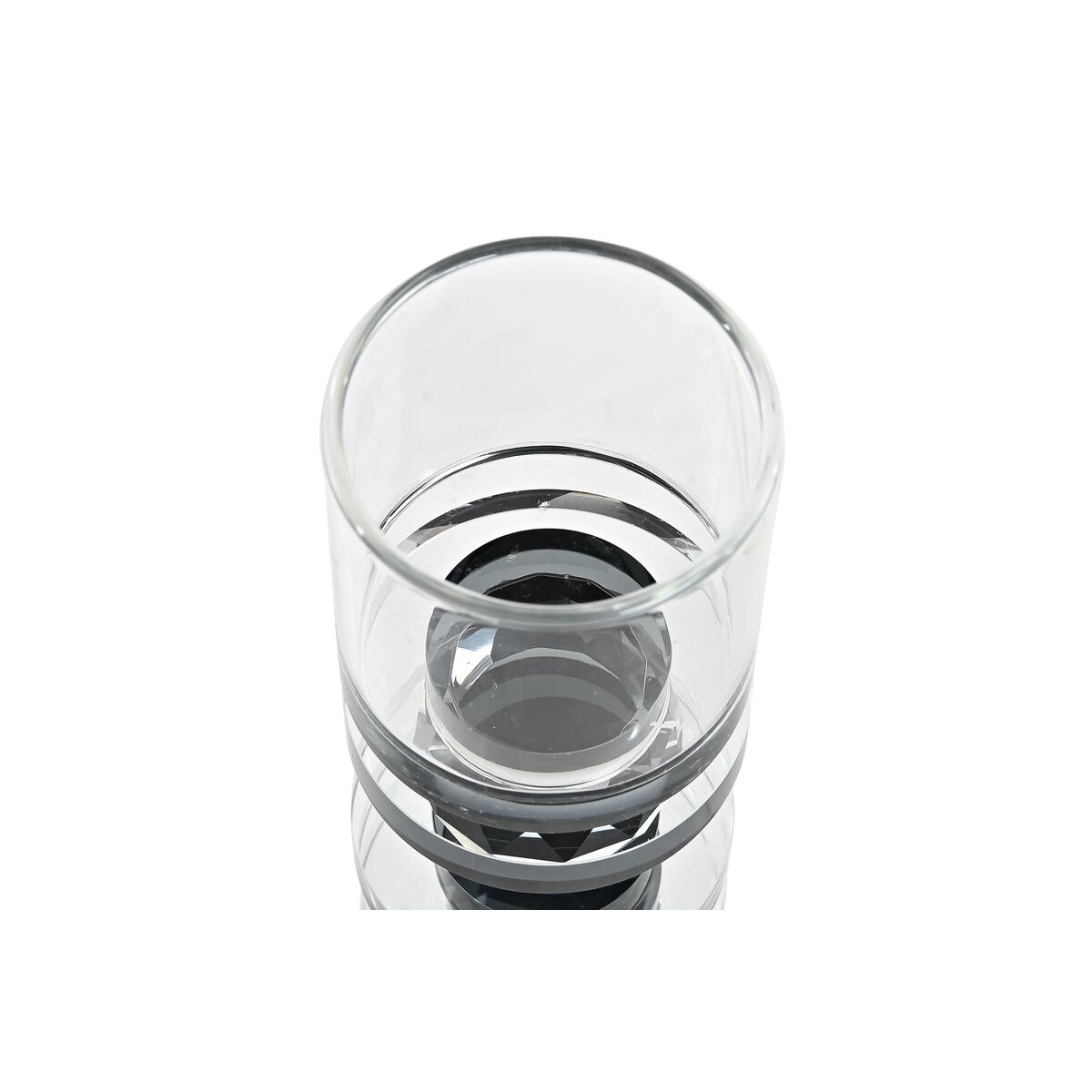 Ljusstakar DKD Home Decor Blå Svart Glas 6 x 6 x 16 cm - 3