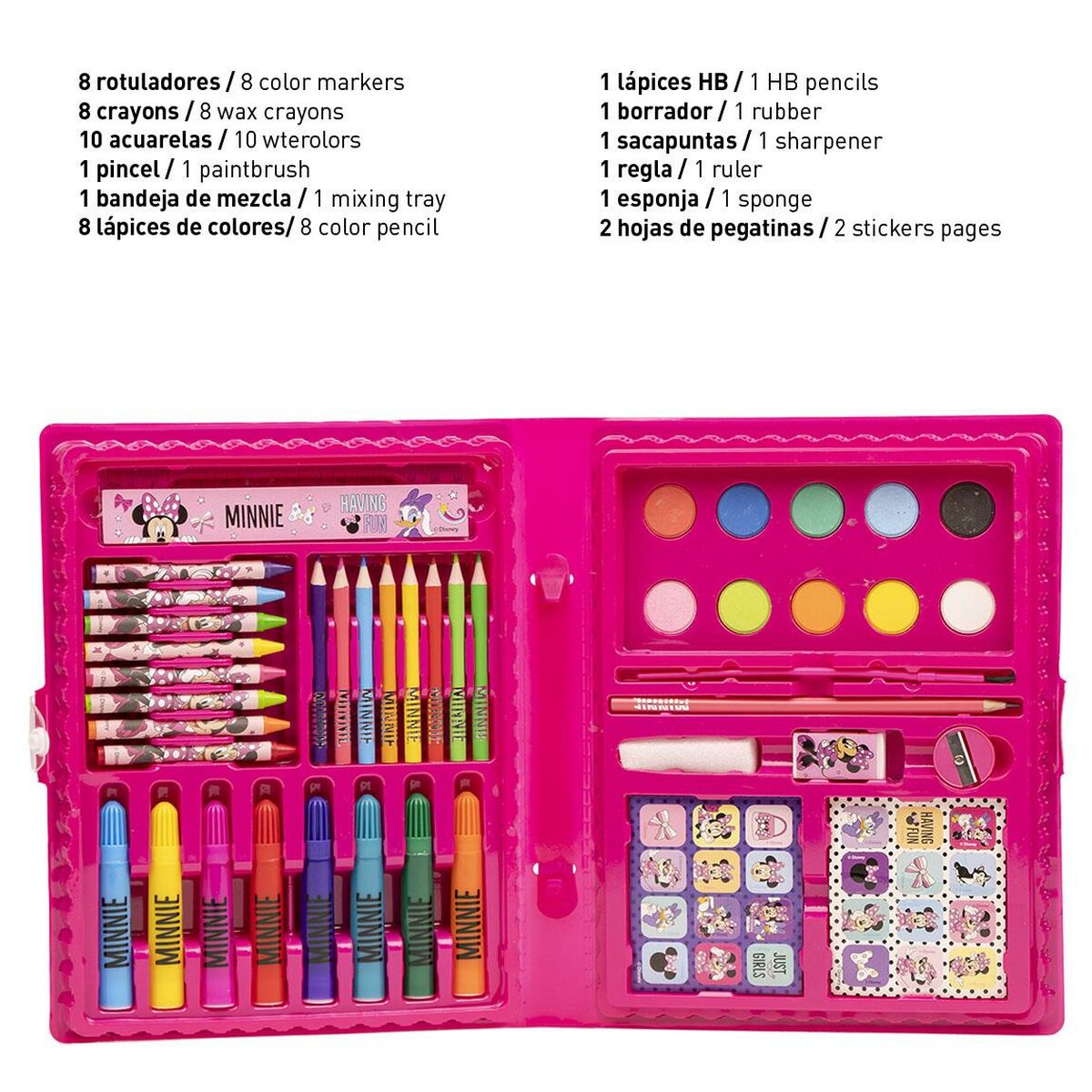 Brevpapper Set Minnie Mouse Portfölj Rosa - 3