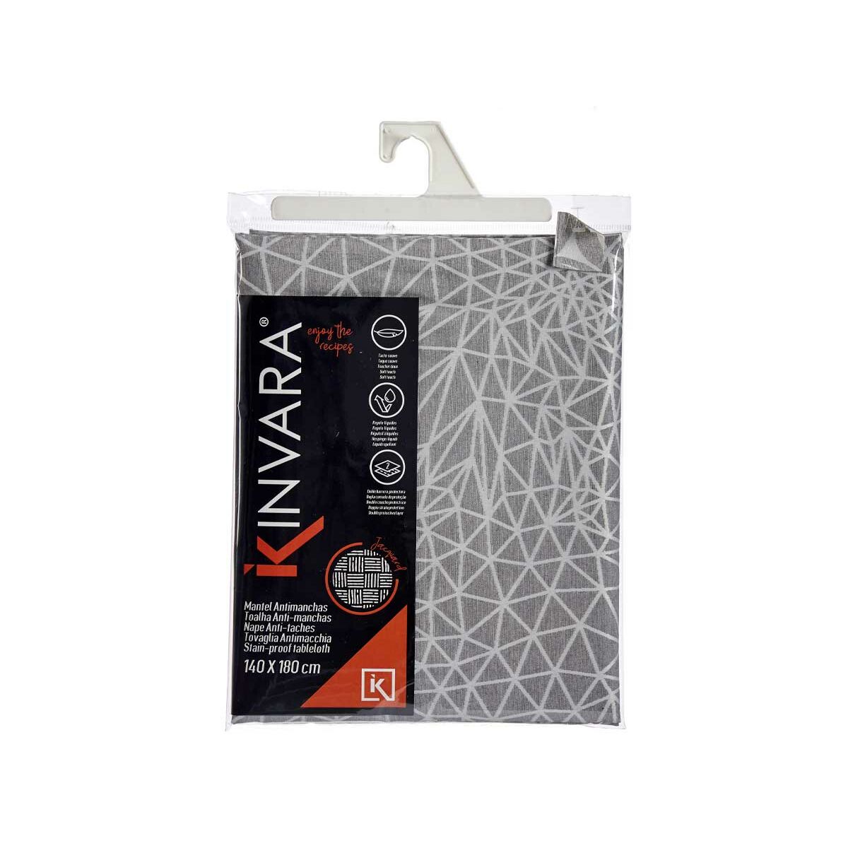 Bordsduk Kinvara BABEL GRIS 48 Vit Grå Jacquard - 3