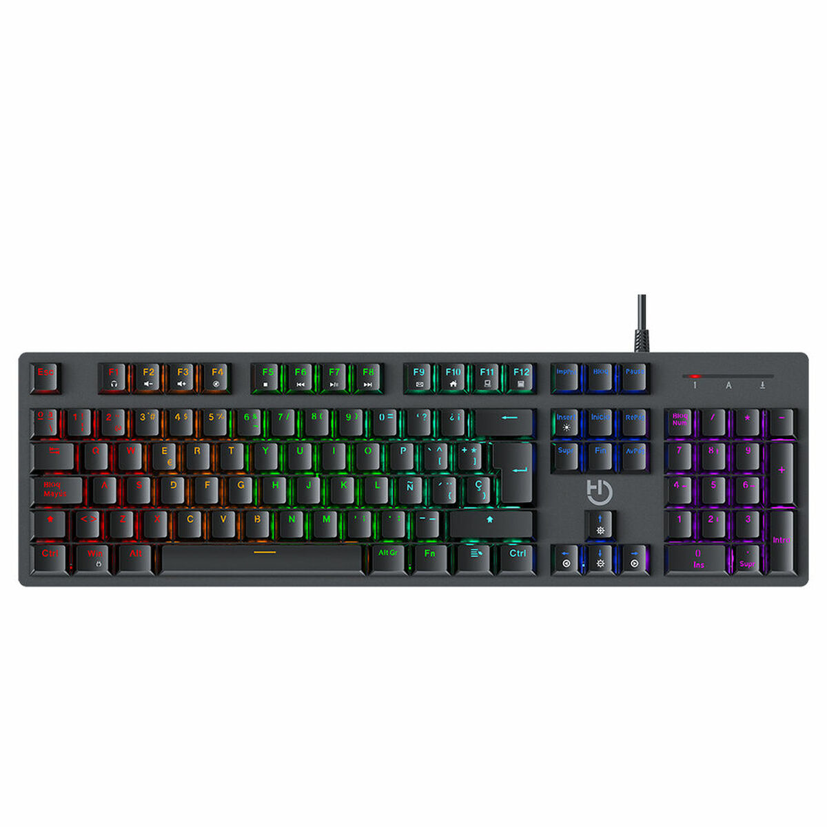 Tangentbord Hiditec GKE010004 Svart Multicolour