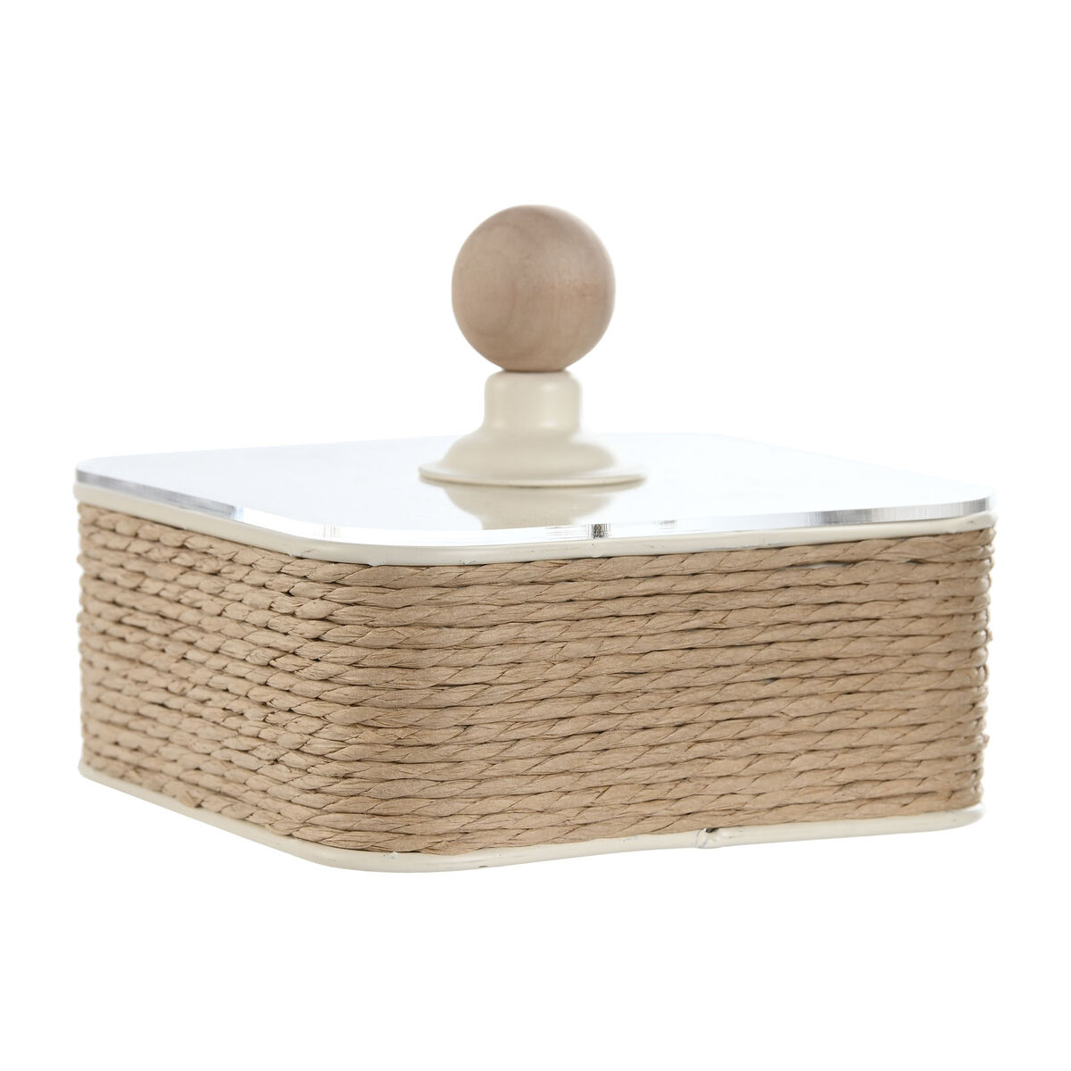 Smyckeskrin Home ESPRIT Ljusbrun Metall 16 x 16 x 11 cm (2 Delar) - 3
