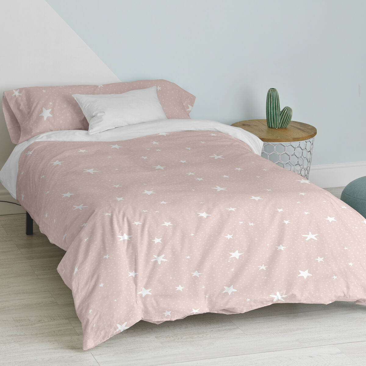 Täckslagsset HappyFriday Basic Kids Rosa Säng 80/90 2 Delar - 10