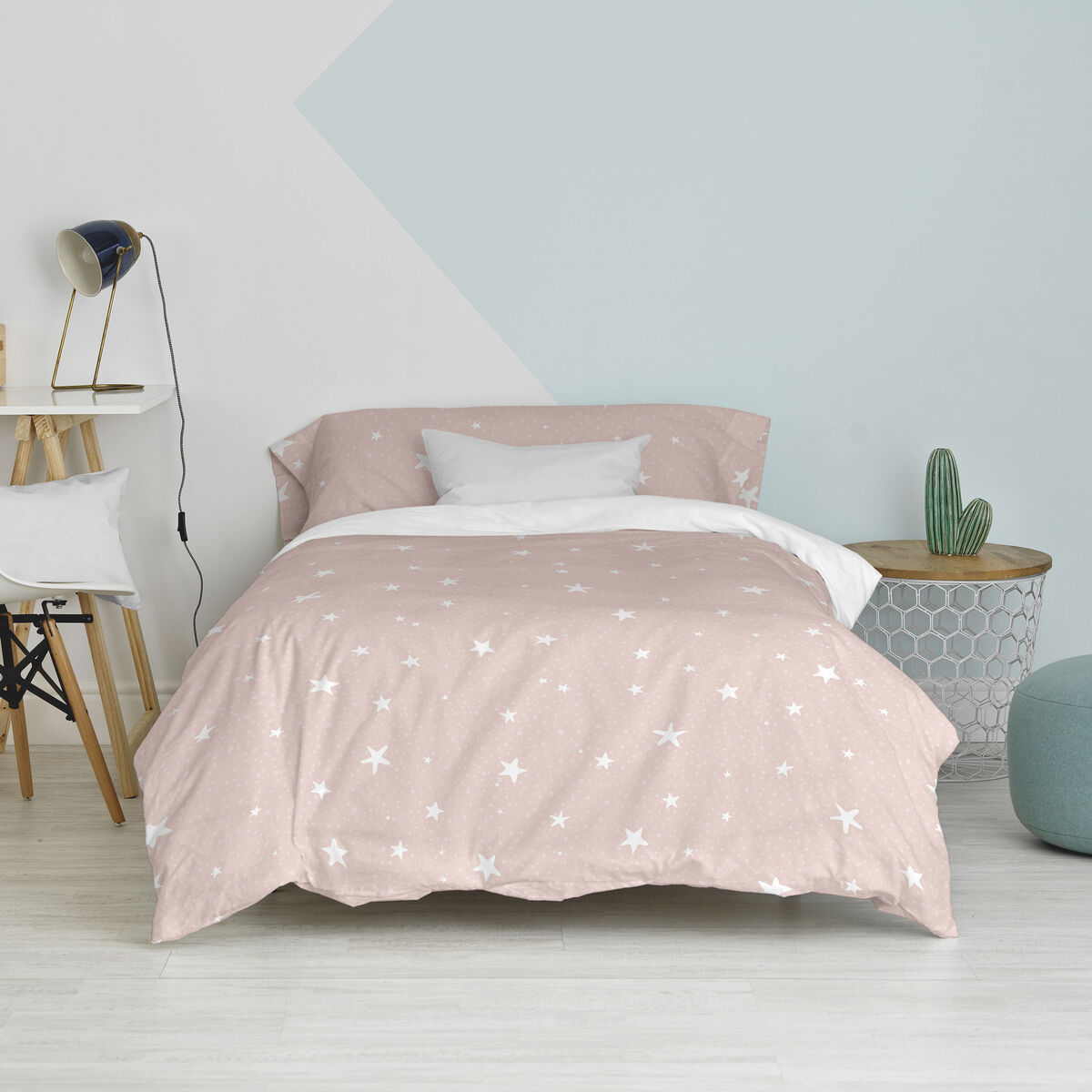 Täckslagsset HappyFriday Basic Kids Rosa Säng 80/90 2 Delar - 9