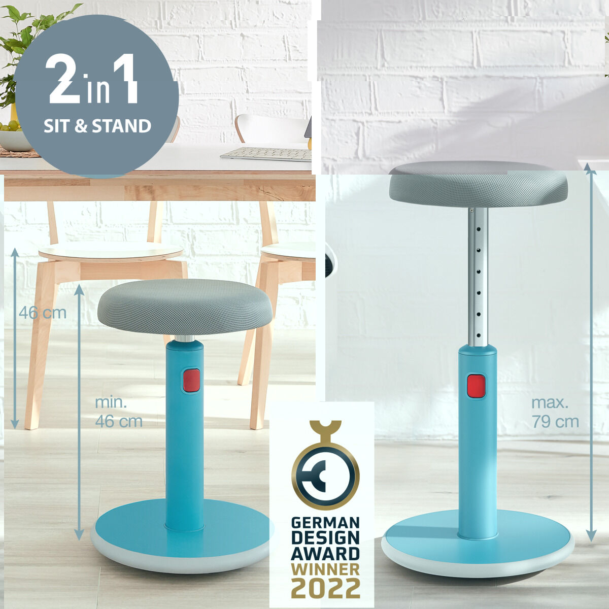Ergonomisk Pall Leitz Ergo Cosy Active Blå Plast - 3