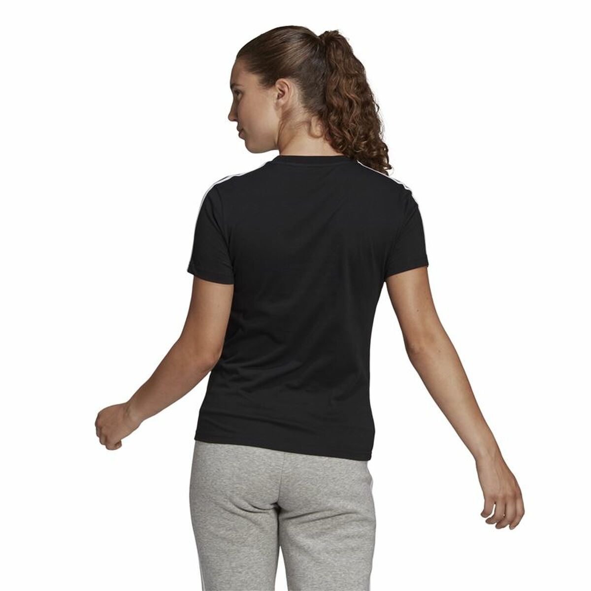 T-shirt med kortärm Dam Adidas 3S T Svart - 3
