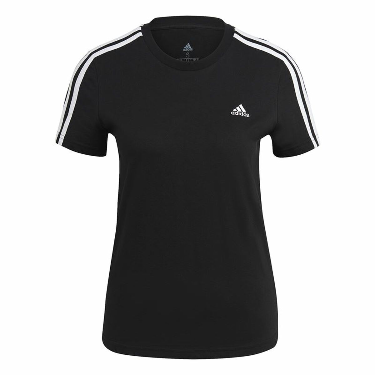 T-shirt med kortärm Dam Adidas 3S T Svart