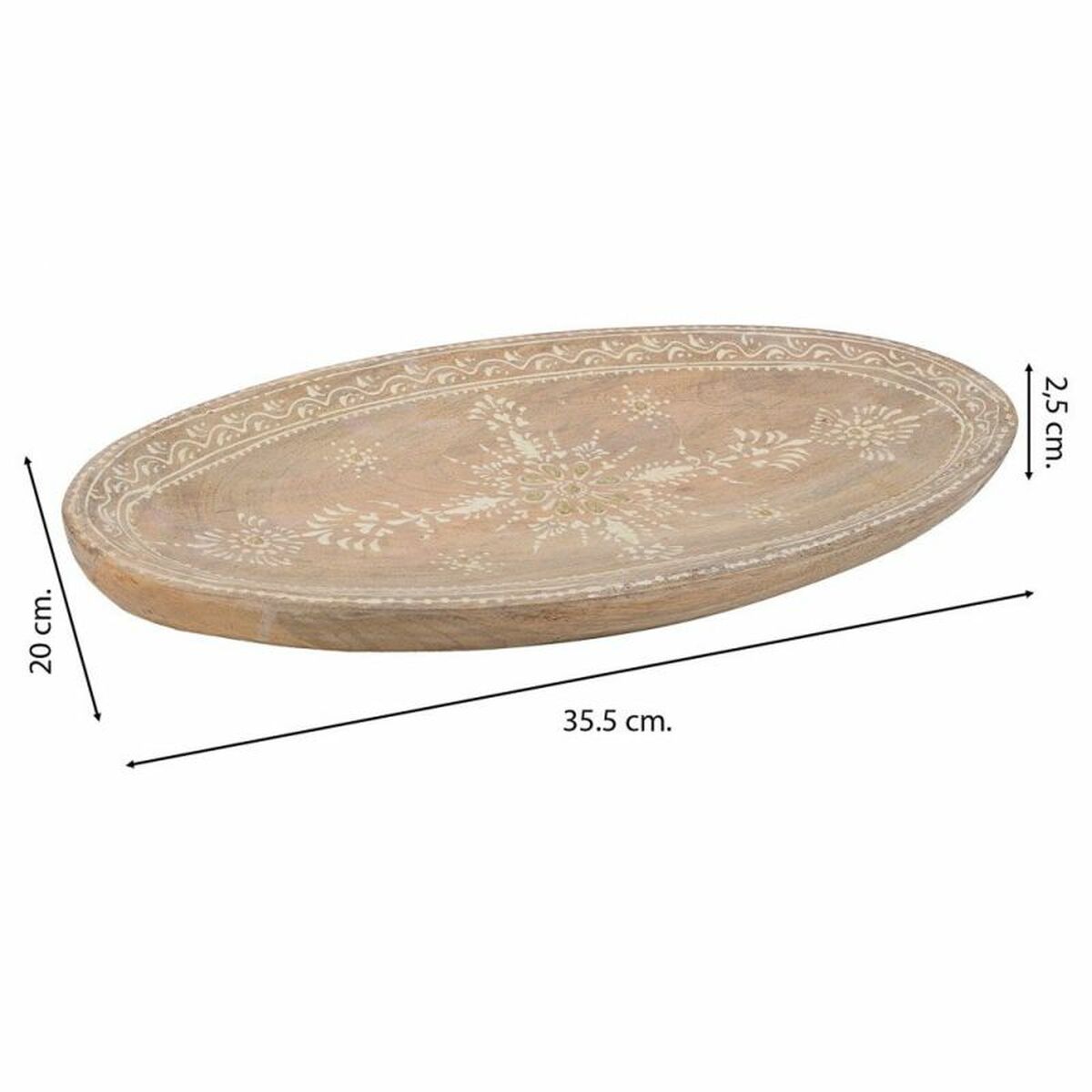 Bordsdekoration Alexandra House Living Vit Naturell Mangoträ 19 x 3 x 38 cm - 4