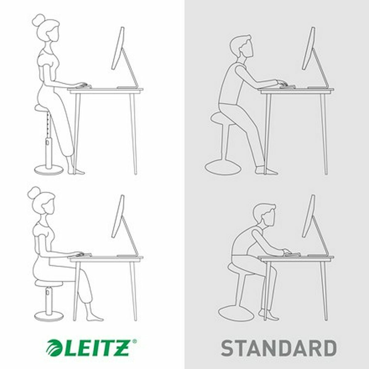 Ergonomisk Pall Leitz Ergo Cosy Active Gul Plast - 7