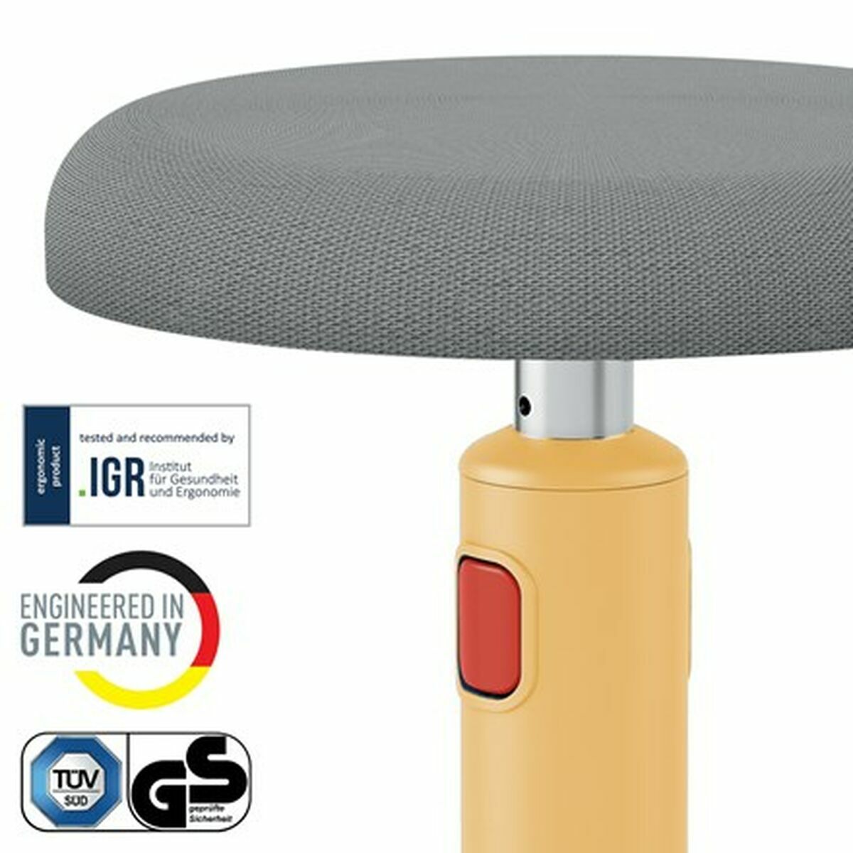 Ergonomisk Pall Leitz Ergo Cosy Active Gul Plast - 5
