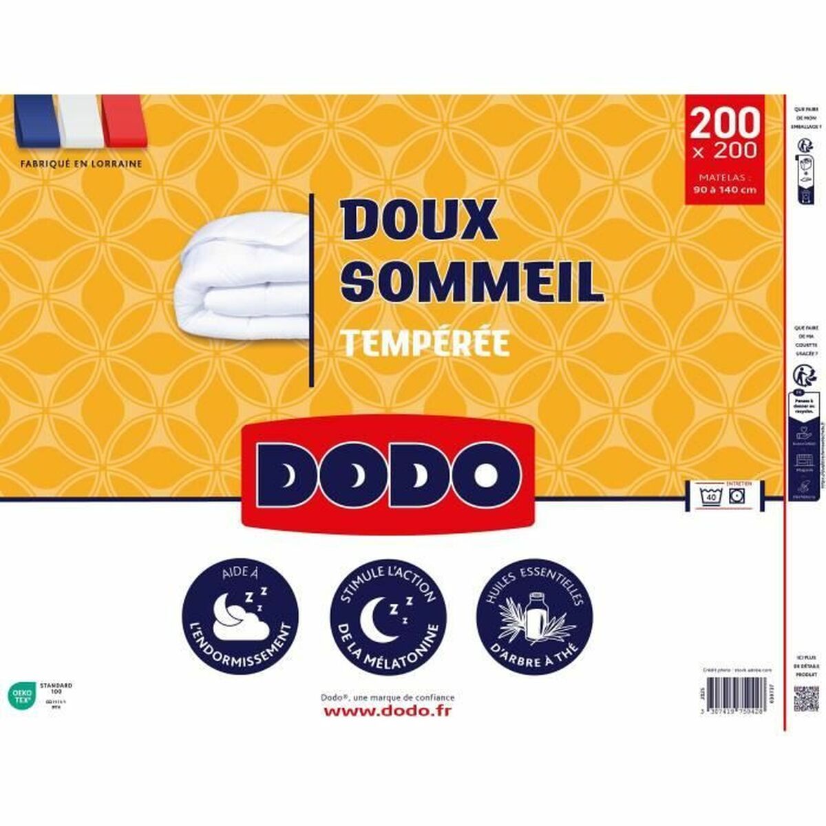 Täcke DODO DOUX SOMMEIL Vit 300 g/m² 200 x 200 cm - 2