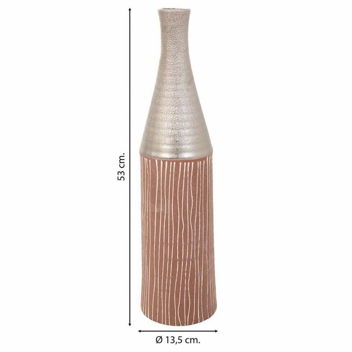 Vas Alexandra House Living Silver Keramik 13 x 53 x 13 cm - 4