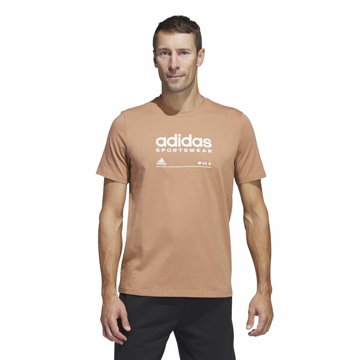 T-shirt med kortärm Herr Adidas Lounge Brun - 2