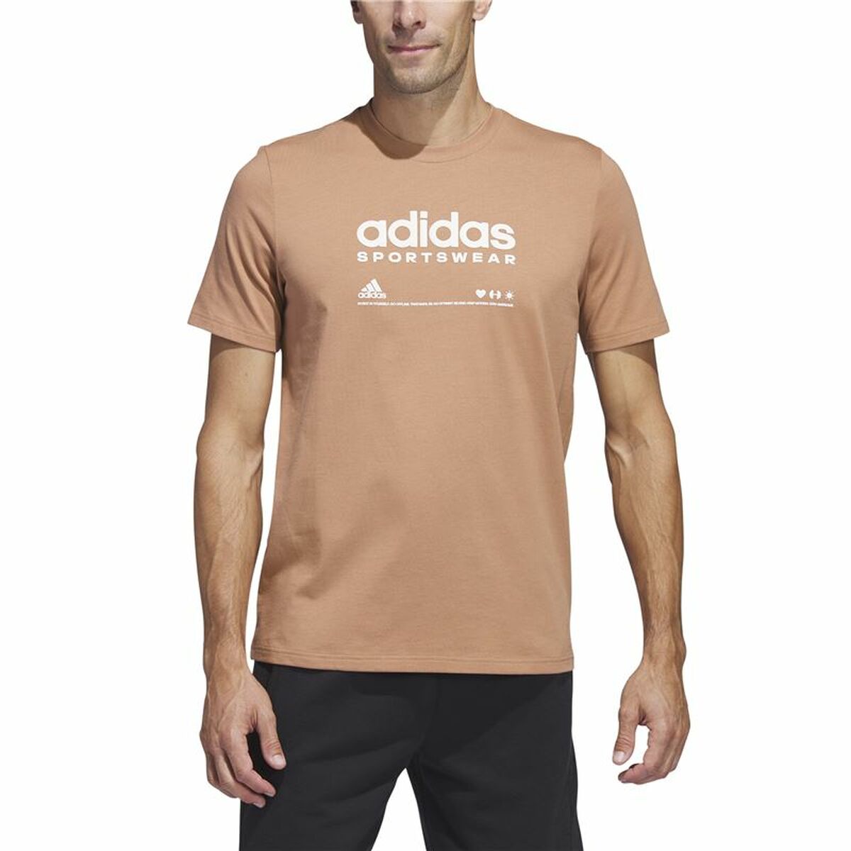 T-shirt med kortärm Herr Adidas Lounge Brun - 3