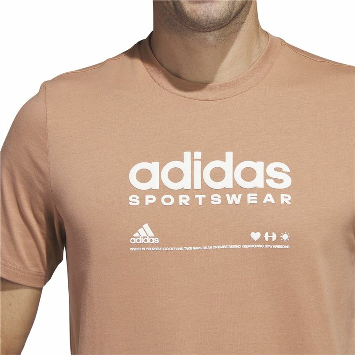 T-shirt med kortärm Herr Adidas Lounge Brun - 6