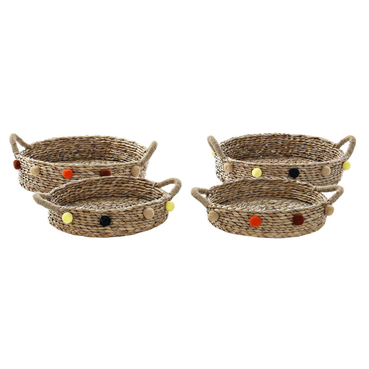 Korg - set DKD Home Decor 49 x 40 x 9,5 cm Tofs Sjögräs Boho (2 antal) - 7