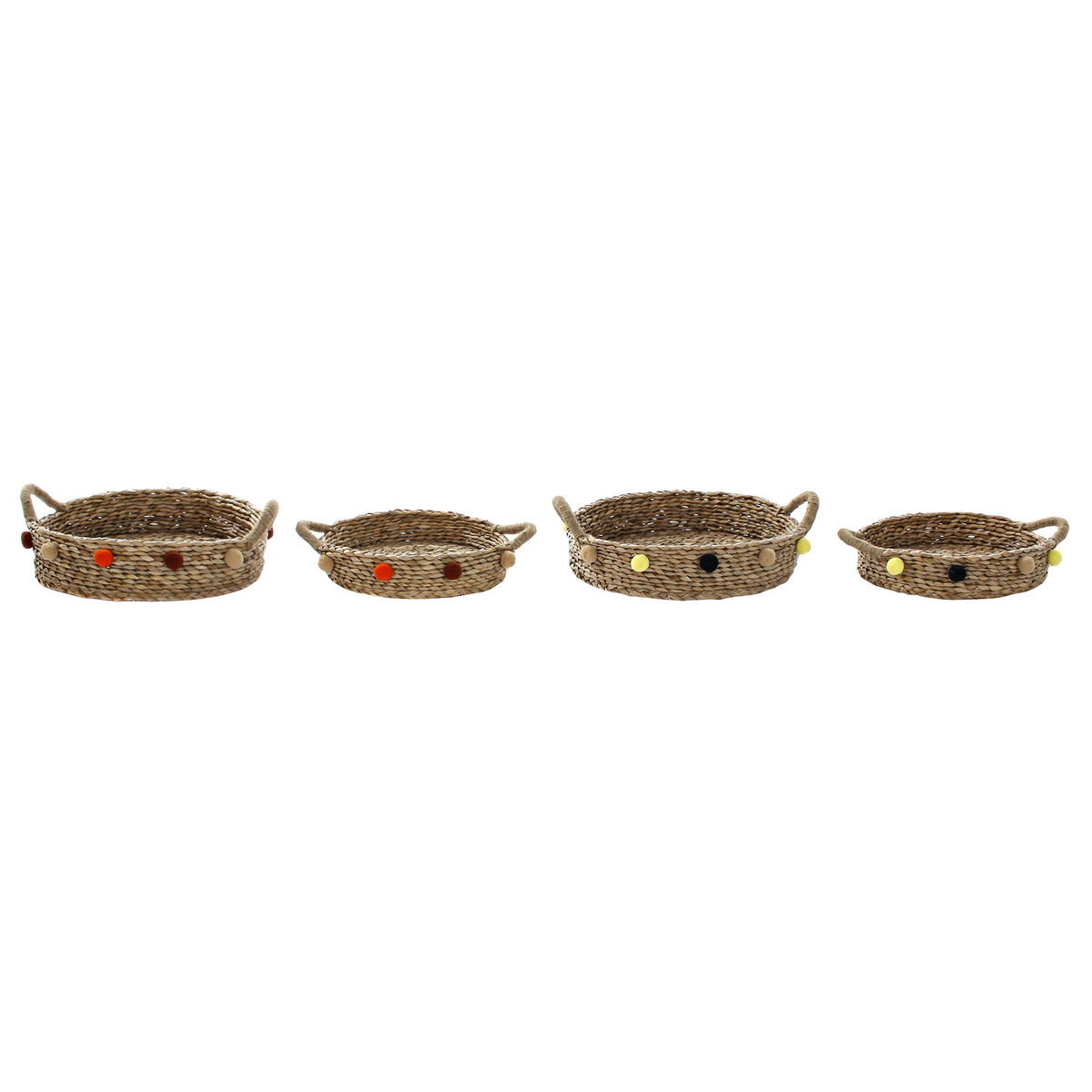 Korg - set DKD Home Decor 49 x 40 x 9,5 cm Tofs Sjögräs Boho (2 antal) - 5