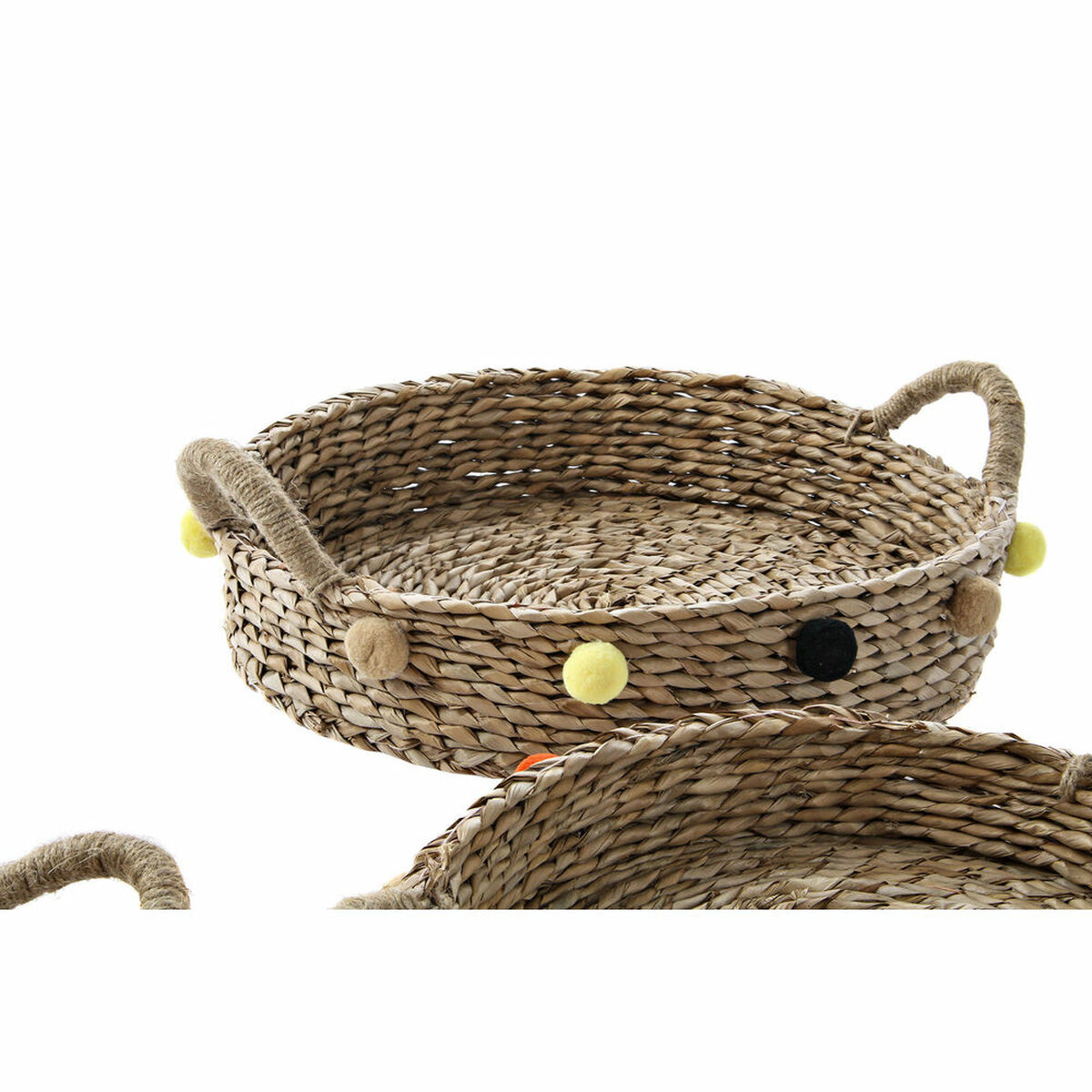 Korg - set DKD Home Decor 49 x 40 x 9,5 cm Tofs Sjögräs Boho (2 antal) - 2