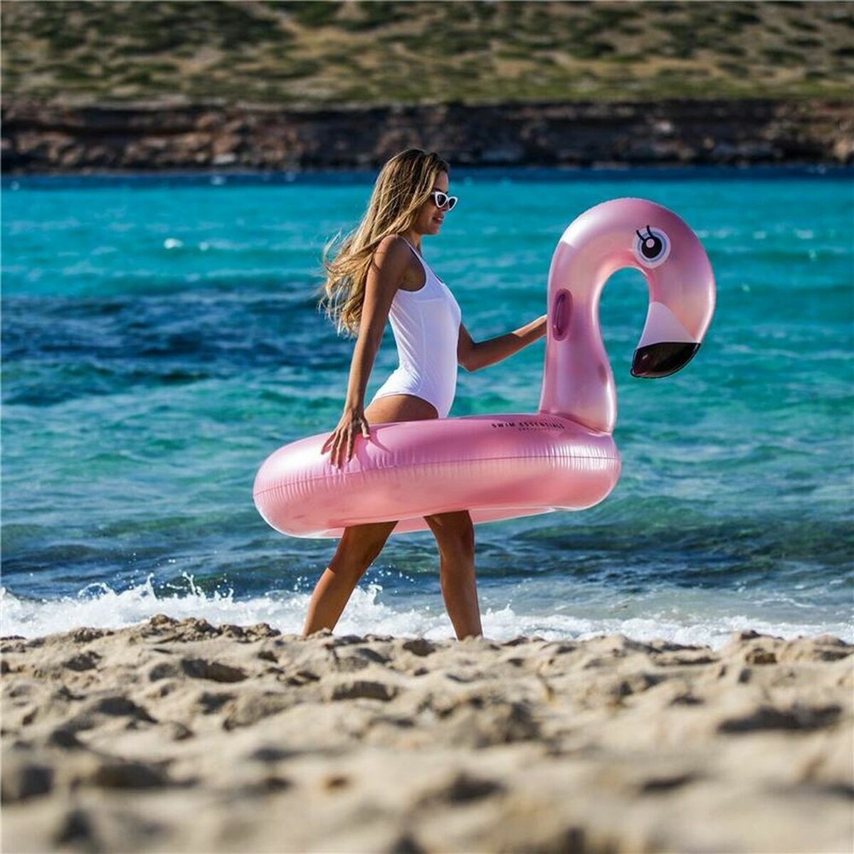 Uppblåsbar poolflotta Swim Essentials Flamingo - 4