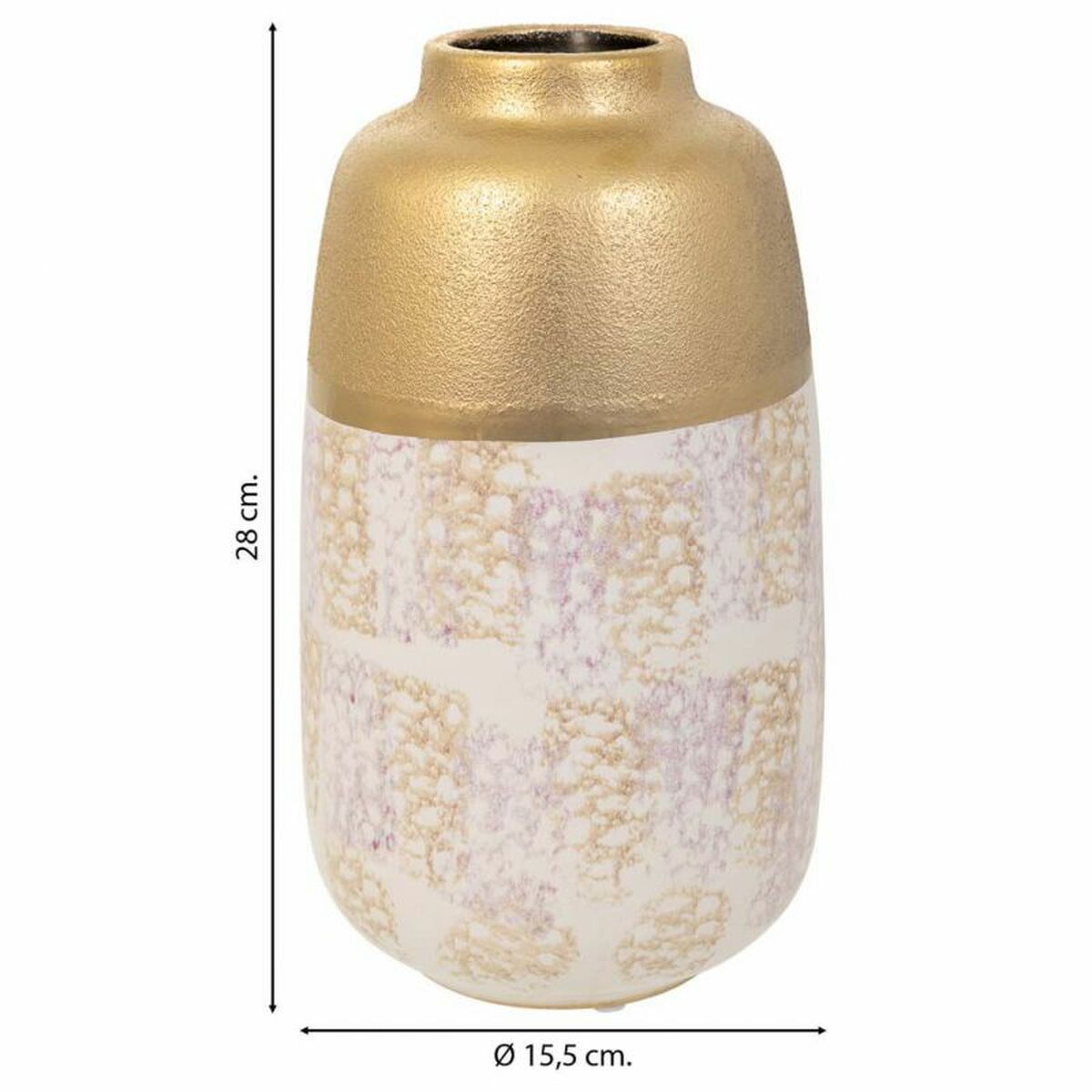Vas Alexandra House Living Guld Keramik 15 x 28 x 15 cm - 5