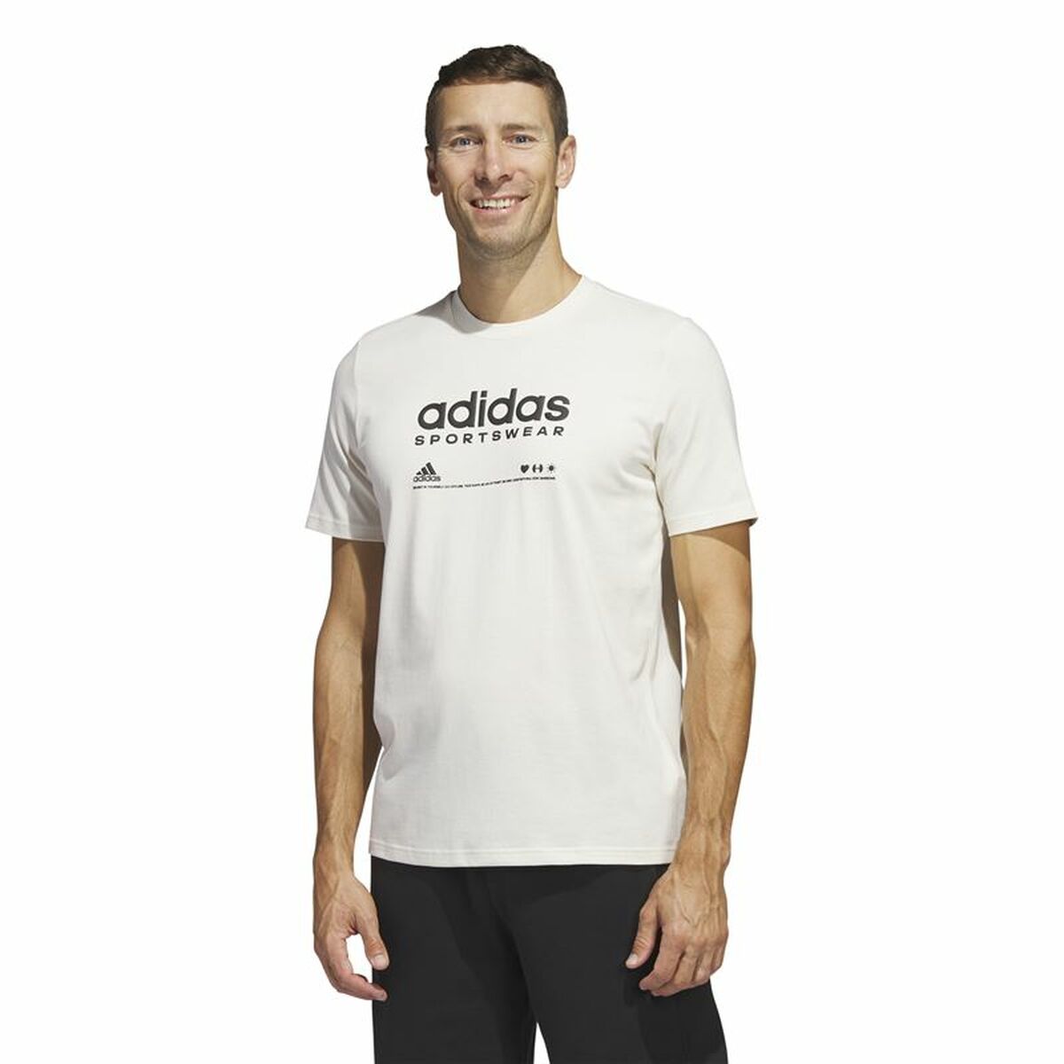 T-shirt med kortärm Herr Adidas Lounge Vit - 2