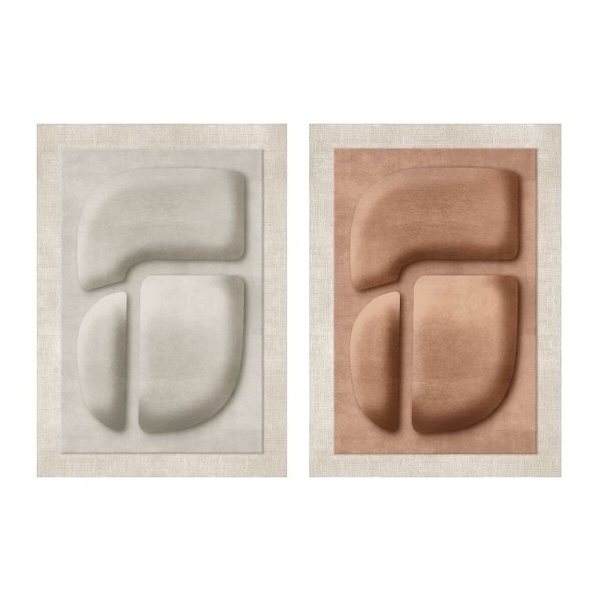 Kanvas Home ESPRIT Brun Beige Abstrakt Skandinavisk 80 x 3 x 120 cm 80 X 10 X 120 CM (2 antal)