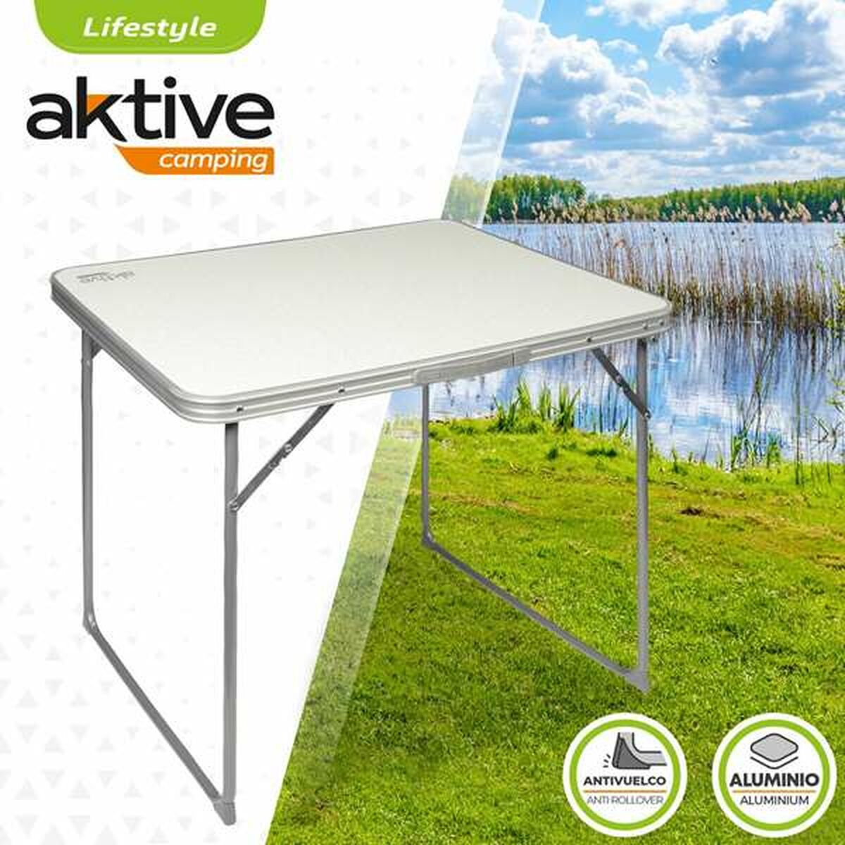 Fällbord Aktive Vit Stål Trä MDF 80 x 60 x 70 cm - 2