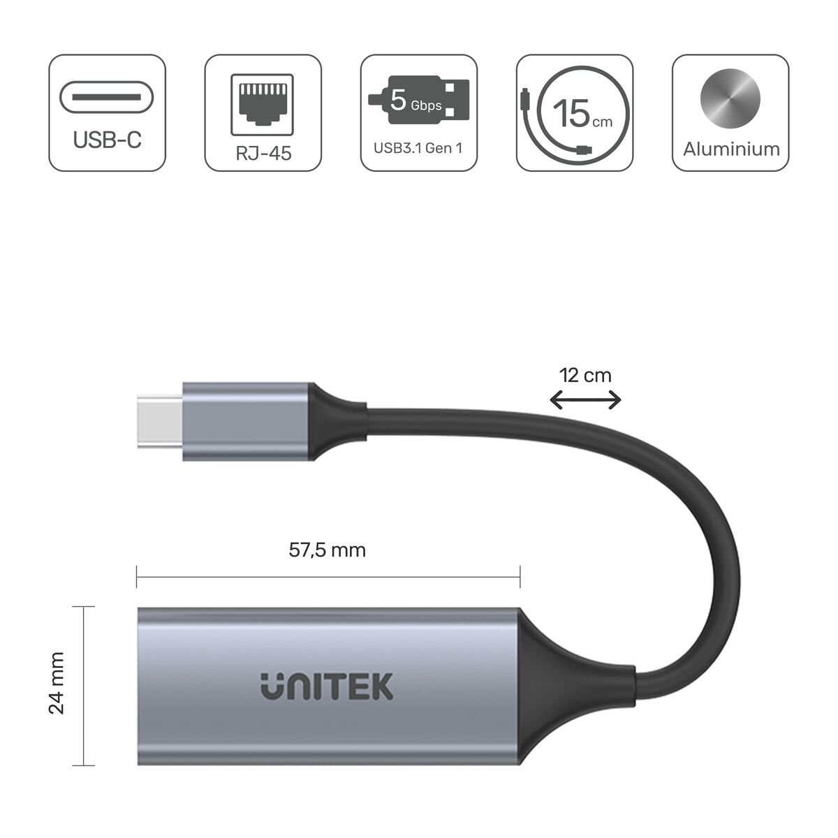 USB till Ethernet Adapter Unitek U1312A 50 cm - 4