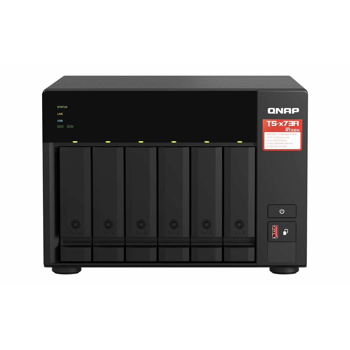 Nätlagringsenhet NAS Qnap TS-673A-SW5T Svart