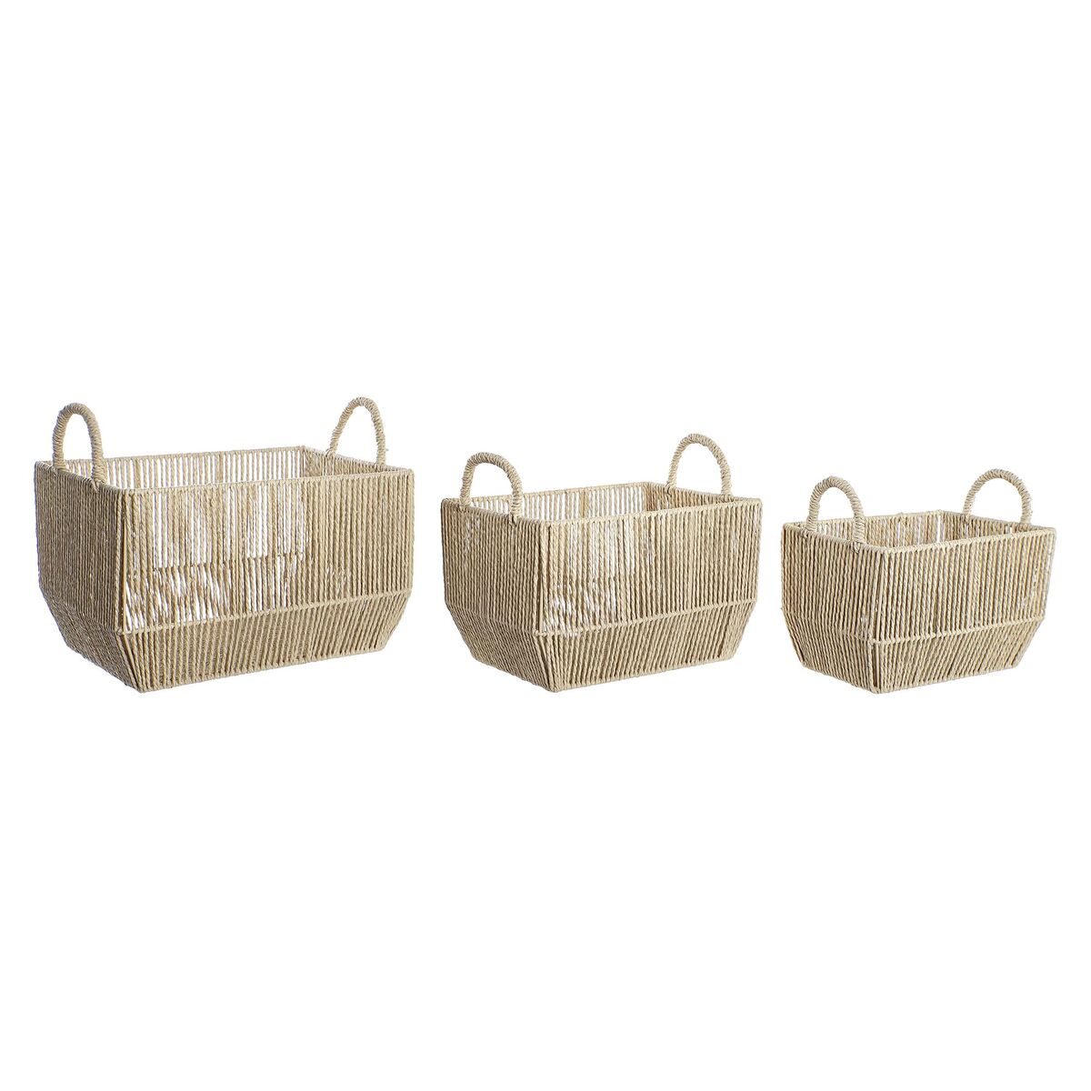Korg - set DKD Home Decor Metall Naturliga fibrer (40 x 30 x 25 cm) - 7