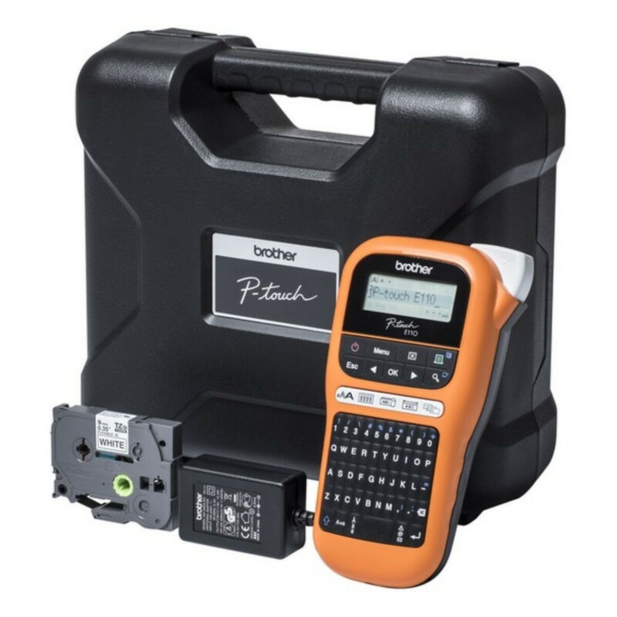 Elektrisk Etikettskrivare Bärbar Brother PTE110VP LCD Orange Svart/Orange - 2