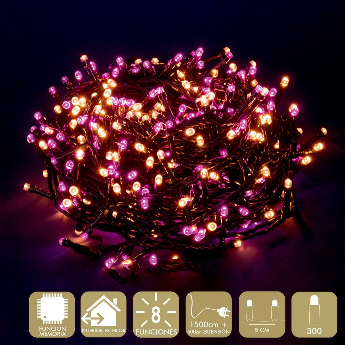 Gardinbelysning med LED Metall Plast 19,5 X 13 X 9,5 CM - 2