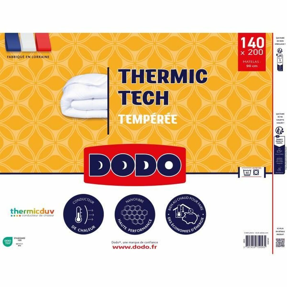 Täcke DODO THERMIC TECH Vit 250 g/m² 140 x 200 cm - 2